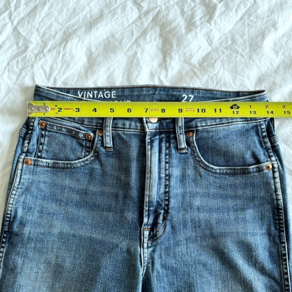 J Crew Curvy Vintage Slim Straight Jean in Medium Light Blue Warm Surf Size 27 - Picture 9 of 11